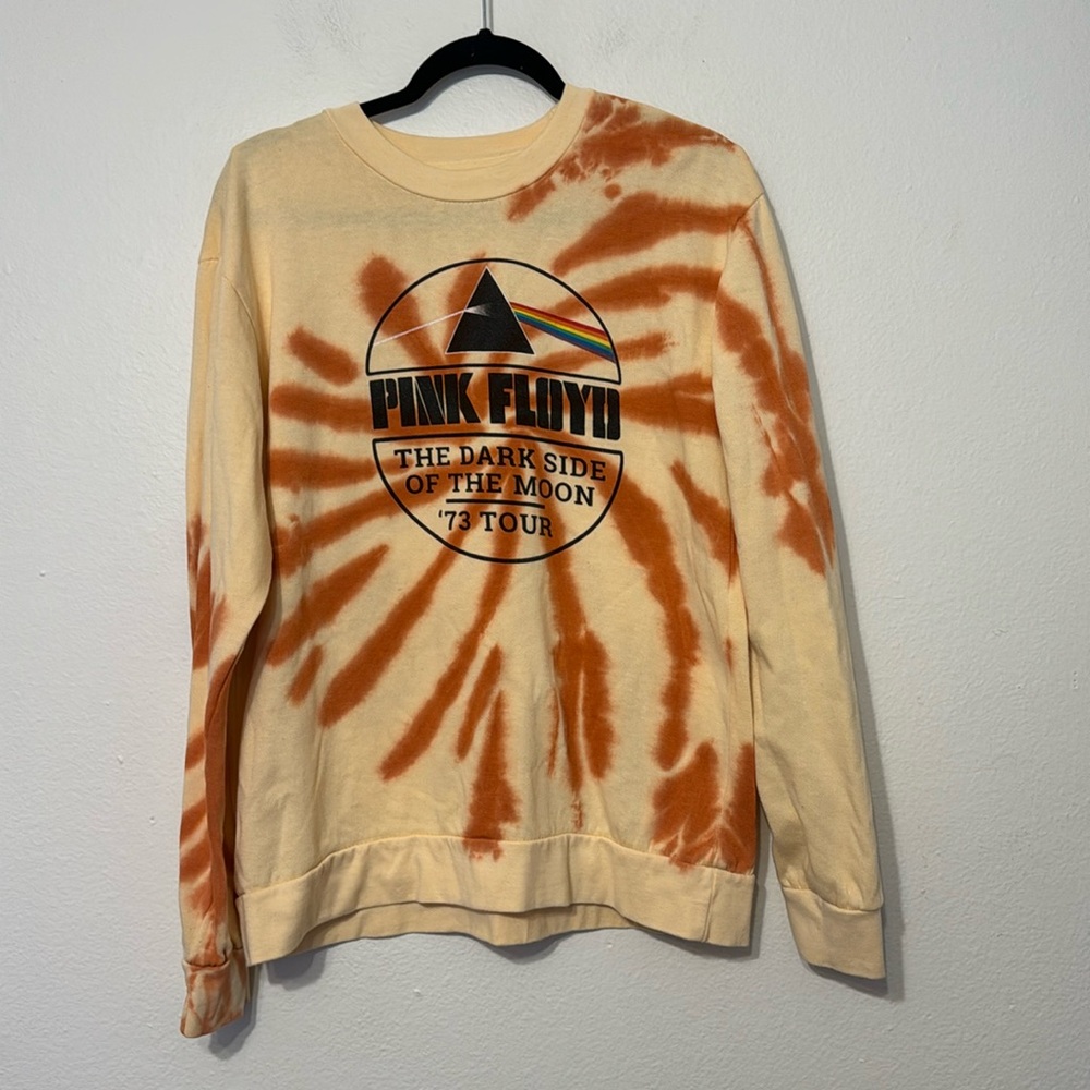 Pink Floyd Tie Dye Graphic Band Comfy Crewneck Sweatshirt